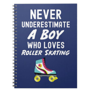 Navyblaue Rollschuh-Geschenke für Jungen Skater-Ki Notizblock