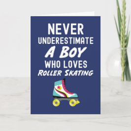 Navyblaue Rollschuhkarten für Babyjungen Kinder Karte