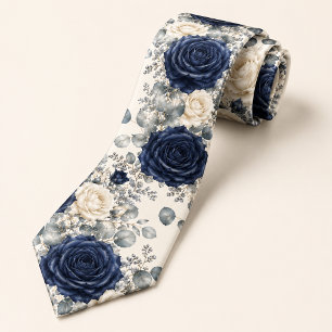 Navyblaue Rosen-Winterhochzeit Krawatte