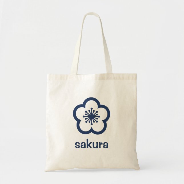Navyblaue Sakurablüte  Tragetasche (Vorne)