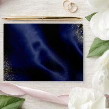 Navyblaue Samt Gold Hochzeitsumschlag