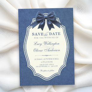 Navyblaue Samt Hochzeit elegant Save The Date