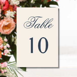 Navyblaue Text Elfenbein Hochzeit im Stil des alte Tischnummer