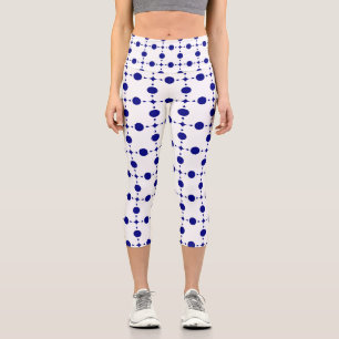 Navyblaue Tupfen, Tupfenmuster, Punkte Capri Leggings