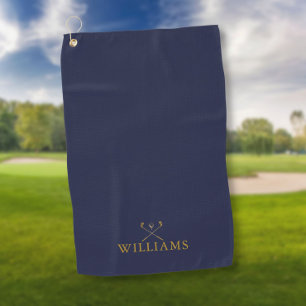 Navyblaue und goldene Golfschläger mit individuell Golfhandtuch