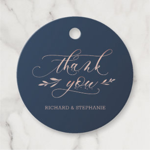 Navyblaue und rosafarbene Favor-Tags Geschenkanhänger