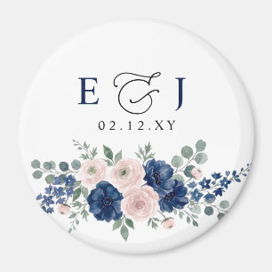 Navyblaue und rosafarbene moderne Hochzeit mit Blu Magnet