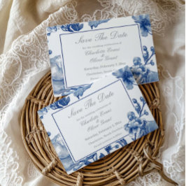 Navyblaue und silberne Hochzeit-Save-the-Date-Kart Save The Date