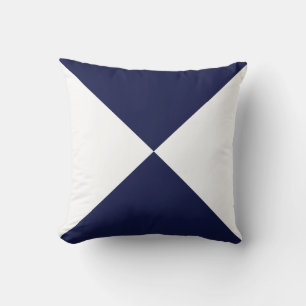 Navyblaue und weiße abstrakte geometrische Form Kissen