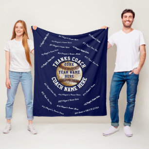 Navyblaue und weiße Baseball-Trainer-Geschenke Bas Fleecedecke