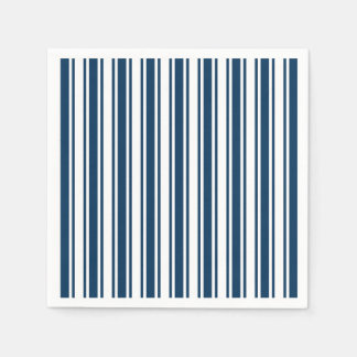 Navyblaue und weiße Bonbonstreifen Serviette