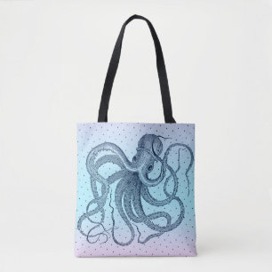 Navyblaue Vintage-Steampunk-Oktopus-Illustration