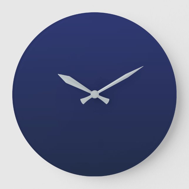 Navyblauer Gradient Tiefblau Große Wanduhr (Vorderseite)