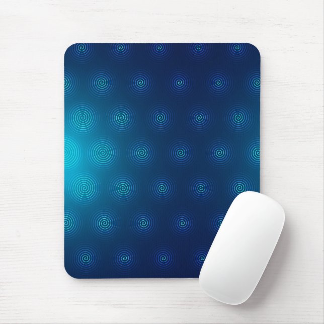 Navyblauer Hintergrund mit türkisfarbenen konzentr Mousepad (Mit Mouse)