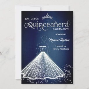 Navyblauer Luxus-kleid mit funkelndem Quince-Kleid Einladung