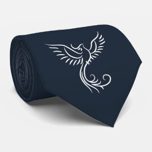 Navyblauer Phönix, mystischer Vogel, aufsteigende  Krawatte