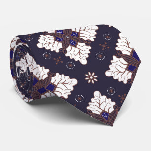 Navyblaues ethnisches Damast-Batik nahtloses Muste Krawatte