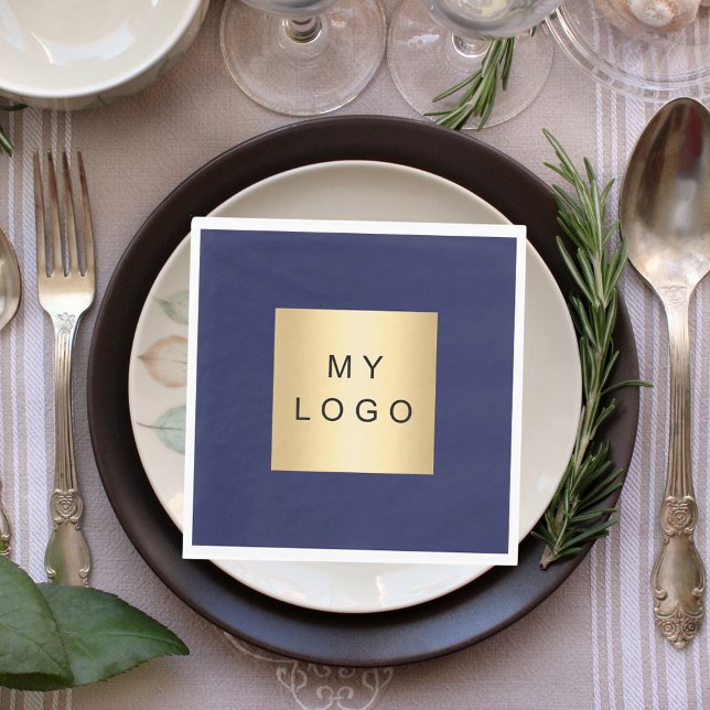 Navyblaues Geschäftslogo Mittagessen Serviette (Von Creator hochgeladen)