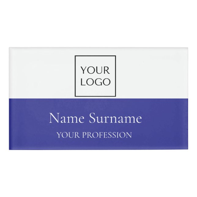 Navyblaues Logo Werbeartikel  Namenschild (Vorderseite)