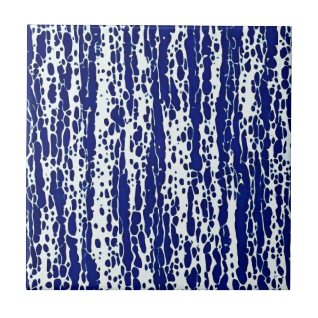 Navyblaues Muster Fliese (Vorderseite)