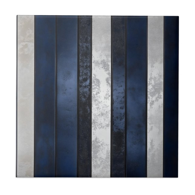 Navyblaues Muster Fliese (Vorderseite)