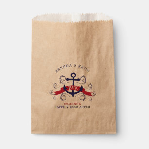 Navyblaues und rotes nautisches Bootsanker Geschenktütchen