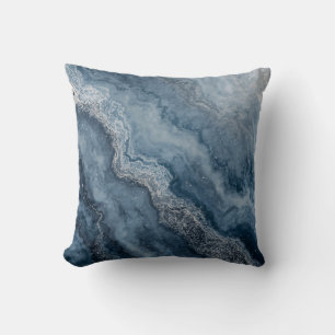 Navyblaugrau Hellblau Weiß Zeitgenössisch 40cm Kissen