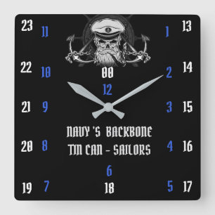 NAVY'S BACKBONE TIN CAN - SAILOREN QUADRATISCHE WANDUHR
