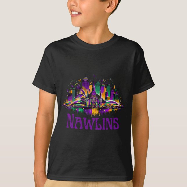 Nawlins New Orleans Cityscape Mardi-gras Souvenir  T-Shirt (Vorderseite)