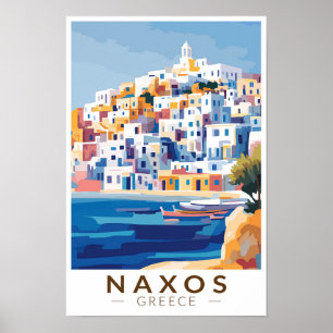 Naxos Griechenland Illustration Reise Kunst Vintag Poster