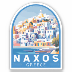 Naxos Griechenland Illustration Travel Art Vintag Aufkleber