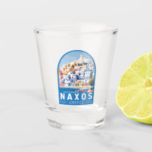 Naxos Griechenland Illustration Travel Art Vintag Schnapsglas