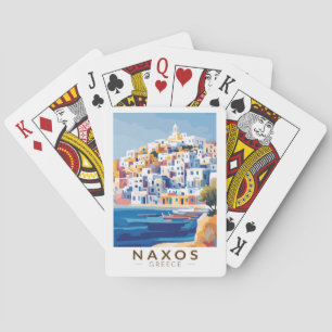 Naxos Griechenland Illustration Travel Art Vintag Spielkarten