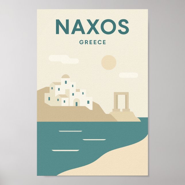 Naxos Griechenland Minimalistisch Poster (Vorne)