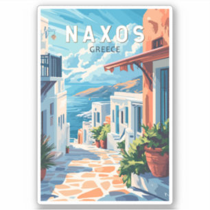 Naxos Griechenland Reisen Kunst Vintag Aufkleber