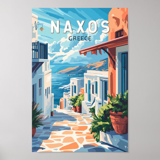 Naxos Griechenland Reisen Kunst Vintag Poster (Vorne)