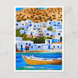 Naxos Griechenland Retro-Malerei Postkarte