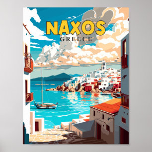 Naxos Griechenland Vintage-Reise-Abbildung Poster