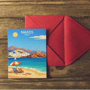 Naxos Griechenland Vintage Reise Kunst Postkarte
