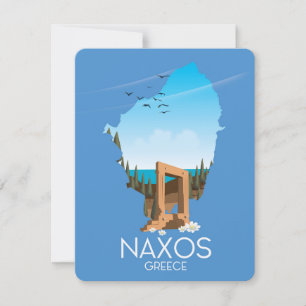 Naxos Karte Griechisches Reiseplakat.