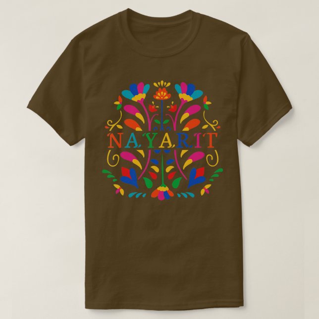 Nayarit Shirt Nayarit Blume Nayarit Otomi Mexiko (Design vorne)
