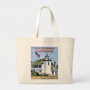 Nayatt Point Lighthouse, Rhode Island Tote Bag Jumbo Stoffbeutel
