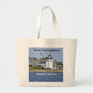 Nayatt Point Lighthouse, Rhode Island Tote Bag Jumbo Stoffbeutel