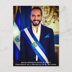 Nayib Bukele, Präsident von El Salvadore Postkarte