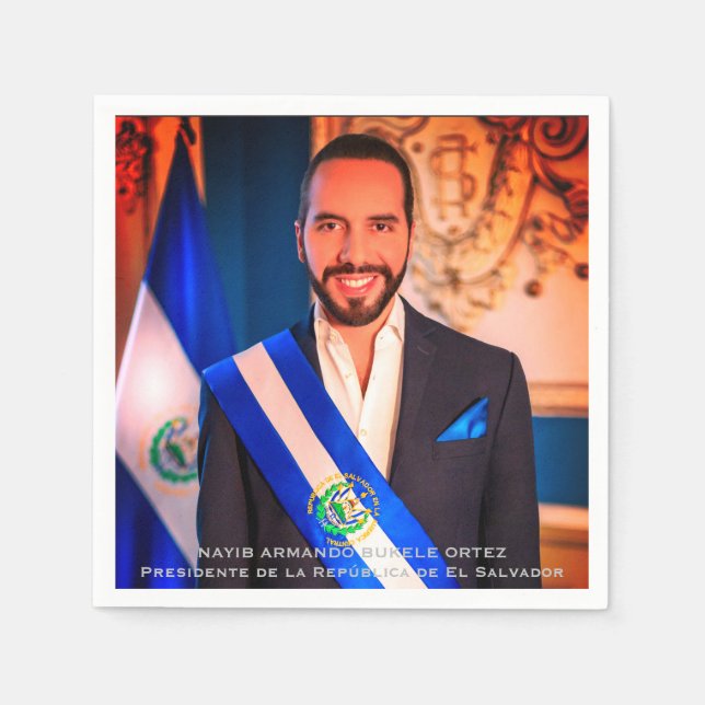 Nayib Bukele, Präsident von El Salvadore Serviette (Vorderseite)