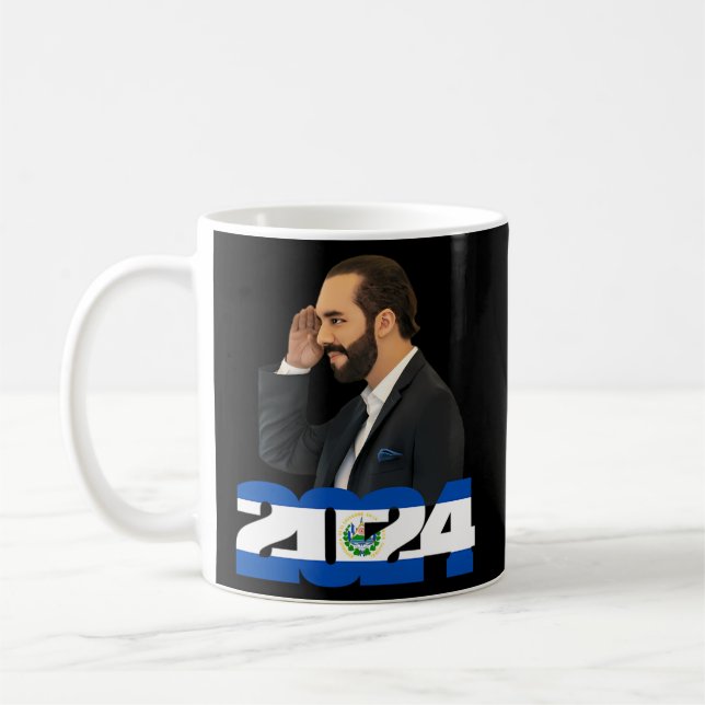 Nayib Bukele Presidente De El Salvador 2024 Kaffeetasse (Links)