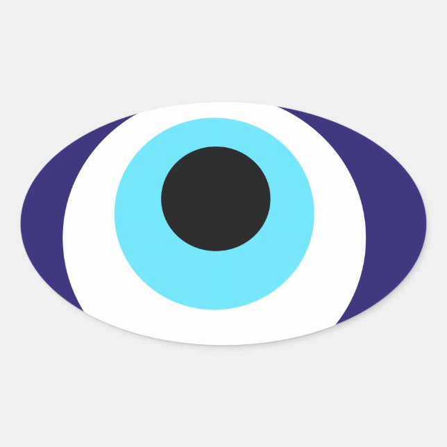 Nazar-Amulet (nazar boncuğu) Ovaler Aufkleber (Vorderseite)