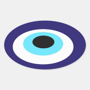 Nazar-Amulet (nazar boncuğu) Ovaler Aufkleber