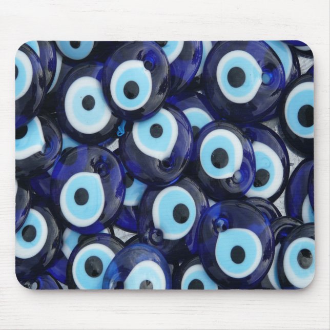 Nazar Amulets Evil Eye Stones Blue Pattern Mousepad (Vorne)