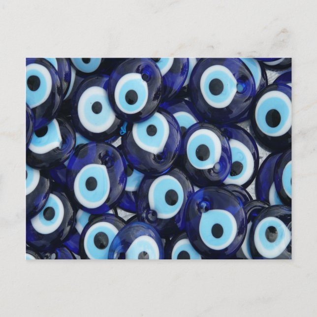 Nazar Amulets Evil Eye Stones Blue Pattern Postkarte (Vorderseite)